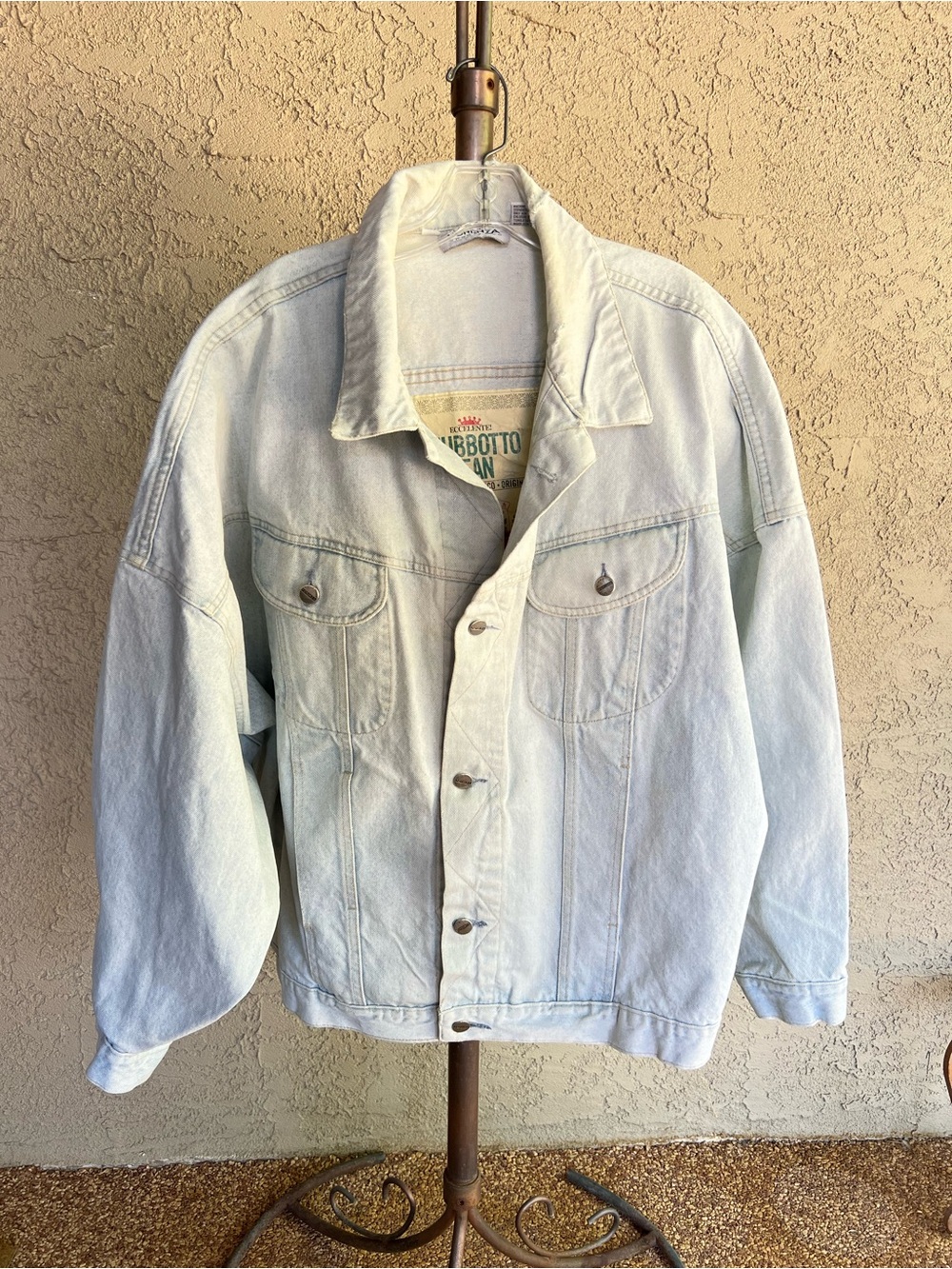 Vintage Forenza Pale Blue Denim Jacket Oversized Size L